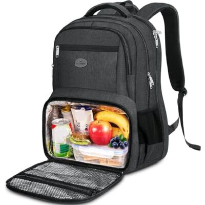 MATEIN Mochila Portatil 18 Pulgadas, Mochila Hombre Trabajo Impermeable Compartimento Termico para Almuerzo, Mochila Trabajo con Diseño TSA, Mochila Termica para Universidad, Picnic y Viaje, Negro MATEIN Mochila Portatil 18 Pulgadas, Mochila Hombre Trabajo Impermeable Compartimento Termico para Almuerzo, Mochila Trabajo con Diseño TSA, Mochila Termica para Universidad, Picnic y Viaje, Negro