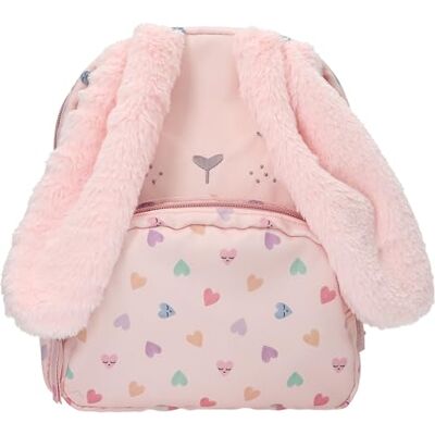 Depesche Princess Mimi Party: Mochila Rosa con Cara de Conejo, Orejas de Peluche y Estampado de Corazones, Bolsa con Correas Ajustables Depesche Princess Mimi Party: Mochila Rosa con Cara de Conejo, Orejas de Peluche y Estampado de Corazones, Bolsa con Correas Ajustables