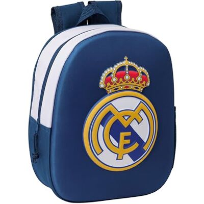 Safta REAL MADRID 3D Mochila Escolar, con Diseño 3D, Adaptable a Carro, Ideal para Niños de Diferentes Edades, Cómoda y Versátil, Calidad y Resistencia, 27x10x33 cm Safta REAL MADRID 3D Mochila Escolar, con Diseño 3D, Adaptable a Carro, Ideal para Niños de Diferentes Edades, Cómoda y Versátil, Calidad y Resistencia, 27x10x33 cm