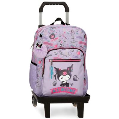 Pepe Jeans Sanrio Kuromi Retropop Mochila Escolar con Carro Morado 30x38x12 cm Poliéster 13,7L Pepe Jeans Sanrio Kuromi Retropop Mochila Escolar con Carro Morado 30x38x12 cm Poliéster 13,7L