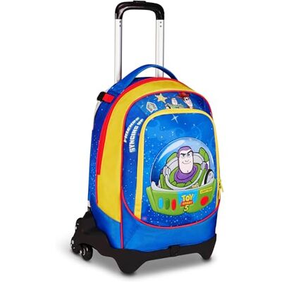 Seven Toy Story Trolley Jack, triple uso, mochila desmontable, doble compartimento, correas retráctiles, elástico porta botellas, escuela y ocio, niñas y niños, amarillo/azul Seven Toy Story Trolley Jack, triple uso, mochila desmontable, doble compartimento, correas retráctiles, elástico porta botellas, escuela y ocio, niñas y niños, amarillo/azul