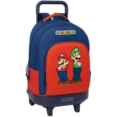 Safta Mochila Grande con Ruedas Super Mario Mamma MIA Compact Extraíble, Lavable, Gran Capacidad, Espalda y Hombreras Acolchadas, Portabotellas, Base Reforzada, Mochila Niño, Medidas 33x22x45 cm Safta Mochila Grande con Ruedas Super Mario Mamma MIA Compact Extraíble, Lavable, Gran Capacidad, Espalda y Hombreras Acolchadas, Portabotellas, Base Reforzada, Mochila Niño, Medidas 33x22x45 cm