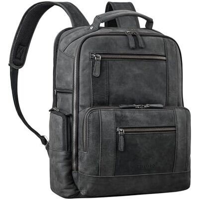 STILORD '' Mochila de moda para portátil de 15,6 pulgadas Piel Mochilas de cuero de negocios Señoras Backpacks de día de la vendimia Backpack de los hombres, Color:antracita STILORD '' Mochila de moda para portátil de 15,6 pulgadas Piel Mochilas de cuero de negocios Señoras Backpacks de día de la vendimia Backpack de los hombres, Color:antracita