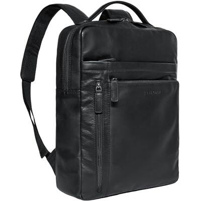 STILORD Mochila Portatil 15.6 Pulgadas Cuero Mochila Trabajo Hombre y Mujer Mochila Urbana Viaje Escolar Unisex Laptop Backpack Piel Autentico Color:Negro STILORD Mochila Portatil 15.6 Pulgadas Cuero Mochila Trabajo Hombre y Mujer Mochila Urbana Viaje Escolar Unisex Laptop Backpack Piel Autentico Color:Negro