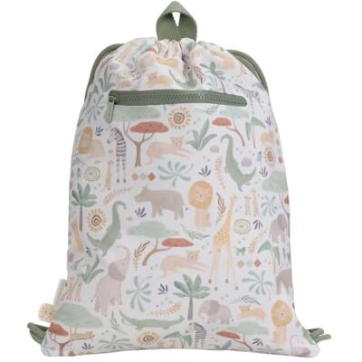 Little Dutch Safari Friends Safari Friends Bolsa de deporte para niños y niñas, color blanco y verde Little Dutch Safari Friends Safari Friends Bolsa de deporte para niños y niñas, color blanco y verde