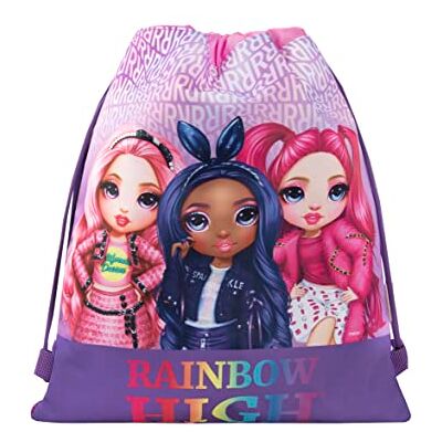 RAINBOW HIGH Mochila para niña y niño con cierre de cordón y sistema antisofocamiento, válida como bolsa deportiva y guardería Mochila para niña útil como mochila escolar y tiempo libre, 35 x 42 RAINBOW HIGH Mochila para niña y niño con cierre de cordón y sistema antisofocamiento, válida como bolsa deportiva y guardería Mochila para niña útil como mochila escolar y tiempo libre, 35 x 42