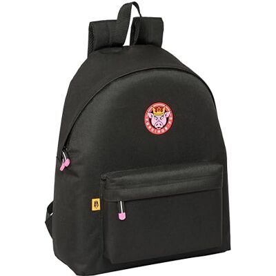 Safta KINGS LEAGUE PORCINOS Day Pack Infantil, Mochila Infantil, Calidad y Máxima Resistencia, Cómoda y Versátil, 33x15x42 cm, Color Negro Safta KINGS LEAGUE PORCINOS Day Pack Infantil, Mochila Infantil, Calidad y Máxima Resistencia, Cómoda y Versátil, 33x15x42 cm, Color Negro