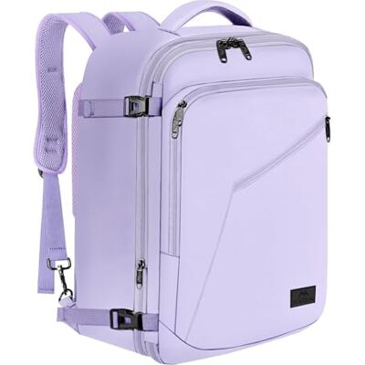 MATEIN Mochila Viaje Cabina Avion 40x30x20, Mochila Viaje Mujer Expandible para Vueling Eurowings, 30L Impermeable y Ligera Equipaje de Mano, Travel Backpack para Negocios, Trabajo, Universidad, Lila MATEIN Mochila Viaje Cabina Avion 40x30x20, Mochila Viaje Mujer Expandible para Vueling Eurowings, 30L Impermeable y Ligera Equipaje de Mano, Travel Backpack para Negocios, Trabajo, Universidad, Lila