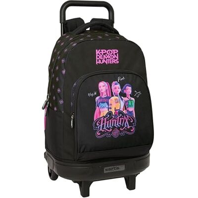 Safta K-POP Demon Hunters NEGRA Mochila Grande con Ruedas, Compacta, Extraíble, Ideal para Niños de Diferentes Edades, Cómoda y Versátil, Calidad y Resistencia, 33x22x45 cm Safta K-POP Demon Hunters NEGRA Mochila Grande con Ruedas, Compacta, Extraíble, Ideal para Niños de Diferentes Edades, Cómoda y Versátil, Calidad y Resistencia, 33x22x45 cm