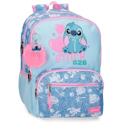 Disney Joumma Stitch Hearts Mochila Escolar Doble Compartimento 15,6" Azul 32x44x17 cms Poliéster 23,94L Disney Joumma Stitch Hearts Mochila Escolar Doble Compartimento 15,6" Azul 32x44x17 cms Poliéster 23,94L