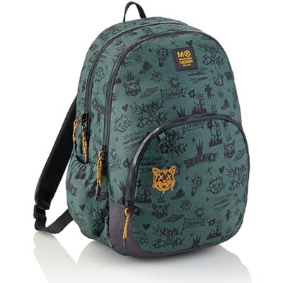 Miquelrius Mochila Escolar Primaria Triple 27L, Not Boring Verde Miquelrius Mochila Escolar Primaria Triple 27L, Not Boring Verde