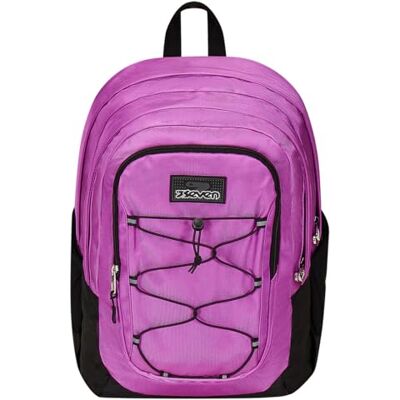 Seven Mochila doble compartimento Imovepack, morada, con bolsillo porta botella, escuela y viaje, medianos y superiores, niña y niña, violeta, Talla única, Escolar Seven Mochila doble compartimento Imovepack, morada, con bolsillo porta botella, escuela y viaje, medianos y superiores, niña y niña, violeta, Talla única, Escolar