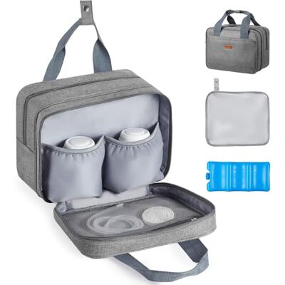VEVOR Bolsa Portátil para Extractor de Leche, 290 x 160 x 210 mm, con Bolsa de Hielo y 6 Compartimentos, Compatible con M5/M6, Accesorios de Extracción y Almacenamiento de Leche Materna, Gris VEVOR Bolsa Portátil para Extractor de Leche, 290 x 160 x 210 mm, con Bolsa de Hielo y 6 Compartimentos, Compatible con M5/M6, Accesorios de Extracción y Almacenamiento de Leche Materna, Gris