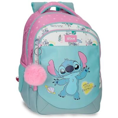 Disney Joumma Stitch Little Destruction Mochila Escolar Doble Compartimento 15,6" Pulgadas Turquesa Verde 28x42x14 cm PVC 16,46L Disney Joumma Stitch Little Destruction Mochila Escolar Doble Compartimento 15,6" Pulgadas Turquesa Verde 28x42x14 cm PVC 16,46L