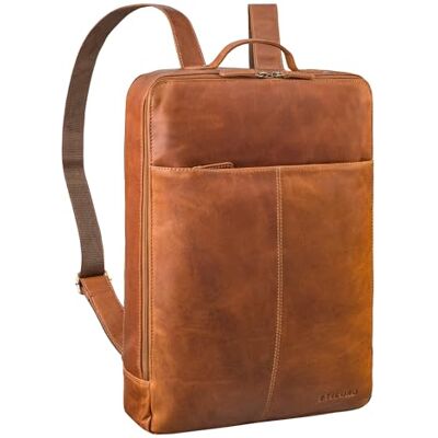 STILORD XL Mochila Cuero para Portátil 15-19 Pulgadas Backpack para Trabajo y Estudio Hombres y Mujeres Mochilas con Múltiples Compartimentos Piel Auténtica Color:Cognac-marrón STILORD XL Mochila Cuero para Portátil 15-19 Pulgadas Backpack para Trabajo y Estudio Hombres y Mujeres Mochilas con Múltiples Compartimentos Piel Auténtica Color:Cognac-marrón
