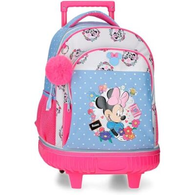 Disney Minnie Flowers Mochila, mochila escolar, compartimentada, tirados para asa, diferentes bolsillos de Joumma Bags Disney Minnie Flowers Mochila, mochila escolar, compartimentada, tirados para asa, diferentes bolsillos de Joumma Bags