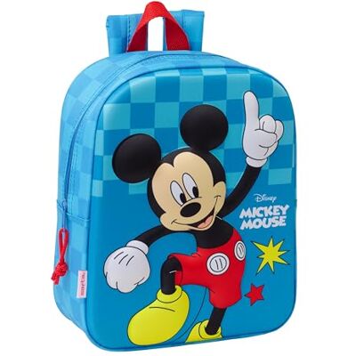 Safta MICKEY MOUSE 3D Mochila de Guardería 3D, Adaptable a Carro, Fácil Limpieza, Ideal para Niños de Diferentes Edades, Cómoda y Versátil, Calidad y Resistencia, 22x10x27 cm Safta MICKEY MOUSE 3D Mochila de Guardería 3D, Adaptable a Carro, Fácil Limpieza, Ideal para Niños de Diferentes Edades, Cómoda y Versátil, Calidad y Resistencia, 22x10x27 cm