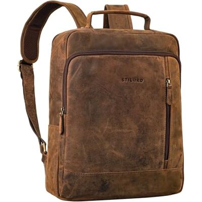 STILORD " Vintage Mochila de Cuero Mujer con Compartimento Ordenador 15.6-16 Pulgadas Mochila Piel Genuina Grande para Trabajo Oficina Ocio para Señoras Color:colorado marrón STILORD " Vintage Mochila de Cuero Mujer con Compartimento Ordenador 15.6-16 Pulgadas Mochila Piel Genuina Grande para Trabajo Oficina Ocio para Señoras Color:colorado marrón