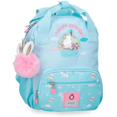 Enso Unicorn Paradise mochila infantil, mochila escolar, fabricada en Poliéster, ruedas dobles de giro multidireccional, Múltiples formas de usarlo, azul. Enso Unicorn Paradise mochila infantil, mochila escolar, fabricada en Poliéster, ruedas dobles de giro multidireccional, Múltiples formas de usarlo, azul.