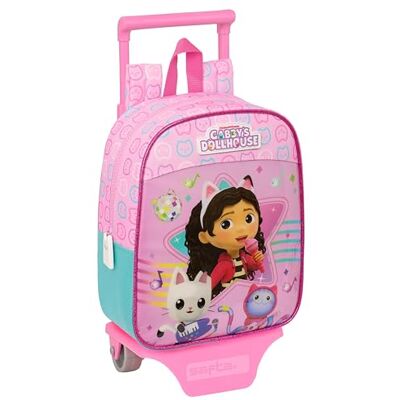 Safta GABBY'S DOLLHOUSE PARTY Mochila Guardería con Carro, Ideal para Niños de Diferentes Edades, Cómoda y Versátil, Calidad y Resistencia, 22x10x27 cm, Color Rosa claro Safta GABBY'S DOLLHOUSE PARTY Mochila Guardería con Carro, Ideal para Niños de Diferentes Edades, Cómoda y Versátil, Calidad y Resistencia, 22x10x27 cm, Color Rosa claro