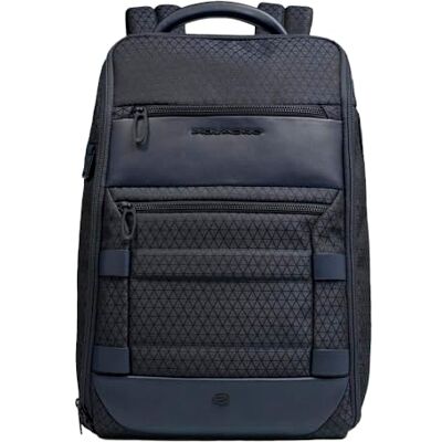 Piquadro – Mochila modular 2 en 1 Soporte para PC de 15,6" – Cuero y tela, cerradura, portagafas, RFID – Azul Piquadro – Mochila modular 2 en 1 Soporte para PC de 15,6" – Cuero y tela, cerradura, portagafas, RFID – Azul