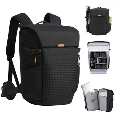 TARION Mochila Fotográfica Grande Profesional Compartimento Portátil 16'' + Acceso Lateral/Trasero Rápido con Cubierta Impermeable y Cinturón Desmontable Para Cámaras DSLR Thorner TARION Mochila Fotográfica Grande Profesional Compartimento Portátil 16'' + Acceso Lateral/Trasero Rápido con Cubierta Impermeable y Cinturón Desmontable Para Cámaras DSLR Thorner