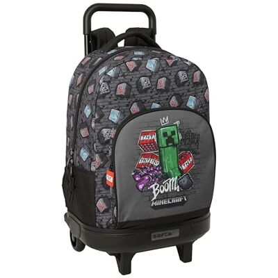 Safta MINECRAFT GRAFFITI Mochila Grande con Ruedas, Compacta, Extraíble, Ideal para Niños de Diferentes Edades, Cómoda y Versátil, Calidad y Resistencia, 33x22x45 cm Safta MINECRAFT GRAFFITI Mochila Grande con Ruedas, Compacta, Extraíble, Ideal para Niños de Diferentes Edades, Cómoda y Versátil, Calidad y Resistencia, 33x22x45 cm
