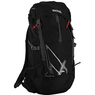 Regatta Kota Expedition Mochila de senderismo acolchada para hidratación reflectante, color negro, 35 litros Regatta Kota Expedition Mochila de senderismo acolchada para hidratación reflectante, color negro, 35 litros