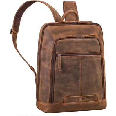 STILORD Elegante Mochila Cuero Hombre para Ordenador Portatil 15,6-16 Pulgadas Daypack XL Backpack Laptop Piel Auténtica para Trabajo y Tiempo Libre Color:Roble marrón STILORD Elegante Mochila Cuero Hombre para Ordenador Portatil 15,6-16 Pulgadas Daypack XL Backpack Laptop Piel Auténtica para Trabajo y Tiempo Libre Color:Roble marrón