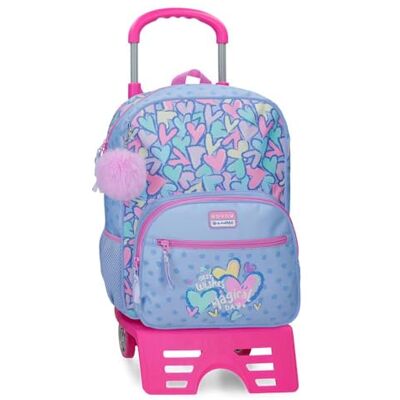 MOVOM Best Wishes Mochila Escolar con Carro Lila 30x38x12 cm Poliéster 13,7L MOVOM Best Wishes Mochila Escolar con Carro Lila 30x38x12 cm Poliéster 13,7L