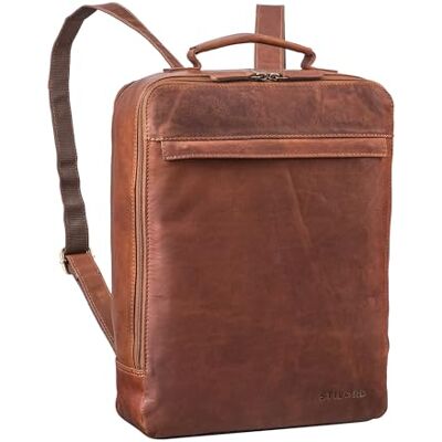 STILORD Mochila Cuero para Hombre y Mujer Mediana Mochila para Portátil 13-14 Pulgadas Daypack para Estudiantes Backpack Trabajo Mochila Urbana Piel Auténtica Color:Cognac-marrón STILORD Mochila Cuero para Hombre y Mujer Mediana Mochila para Portátil 13-14 Pulgadas Daypack para Estudiantes Backpack Trabajo Mochila Urbana Piel Auténtica Color:Cognac-marrón