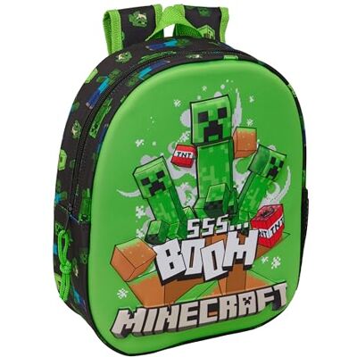 Safta MINECRAFT Mochila Escolar, con Diseño 3D, Ideal para Niños de Diferentes Edades, Cómoda y Versátil, Calidad y Resistencia, 27x10x33 cm Safta MINECRAFT Mochila Escolar, con Diseño 3D, Ideal para Niños de Diferentes Edades, Cómoda y Versátil, Calidad y Resistencia, 27x10x33 cm