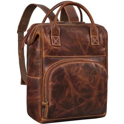 STILORD Premium Mochila Señora Cuero Grande Mochila Multifuncional De Piel Auténtica para Portátil De 15 15.3 Pulgadas Mochila Vintage con Muchos Compartimentos Color:luino marrón STILORD Premium Mochila Señora Cuero Grande Mochila Multifuncional De Piel Auténtica para Portátil De 15 15.3 Pulgadas Mochila Vintage con Muchos Compartimentos Color:luino marrón