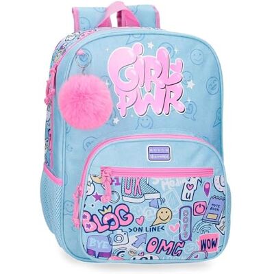 MOVOM Power Girl Mochila Escolar Azul 30x38x12 cms Poliéster MOVOM Power Girl Mochila Escolar Azul 30x38x12 cms Poliéster