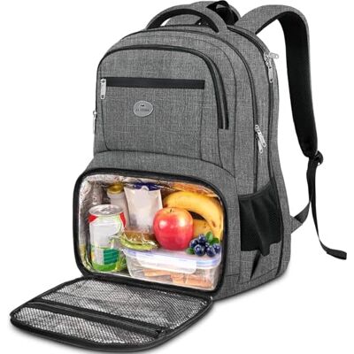 MATEIN Mochila Portatil 17 Pulgadas, Mochila Hombre Trabajo Impermeable Compartimento Termico para Almuerzo, Mochila Trabajo con Diseño TSA, Mochila Termica para Universidad, Picnic y Viaje, Gris MATEIN Mochila Portatil 17 Pulgadas, Mochila Hombre Trabajo Impermeable Compartimento Termico para Almuerzo, Mochila Trabajo con Diseño TSA, Mochila Termica para Universidad, Picnic y Viaje, Gris