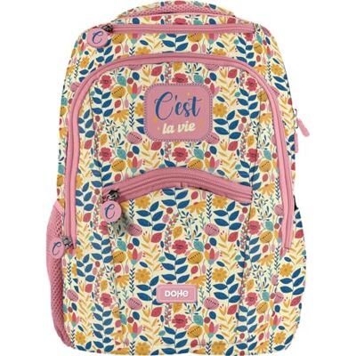 DOHE Mochila Escolar Ergonómica Gran Capacidad (20L), 6 Bolsillos, Compartimento para Portátil/Tablet, Correas para Carro C'est La Vie DOHE Mochila Escolar Ergonómica Gran Capacidad (20L), 6 Bolsillos, Compartimento para Portátil/Tablet, Correas para Carro C'est La Vie