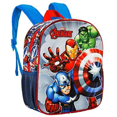 Marvel Los Vengadores Defy-Mochila 3D Pequeña, Azul, 26 x 31 cm, Capacidad 8.5 L Marvel Los Vengadores Defy-Mochila 3D Pequeña, Azul, 26 x 31 cm, Capacidad 8.5 L