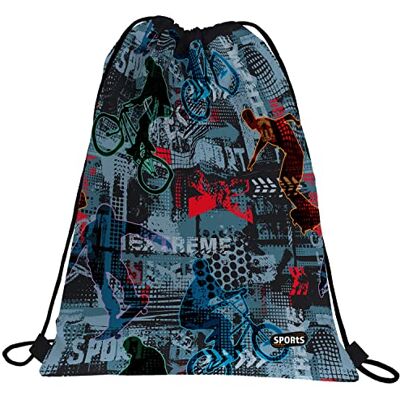 Grafoplas Bolsa Saco con Cuerdas Colección Extreme, Diseño Sports, 36x47cm, Bolsa de Poliéster con Forro Interior, Cordones Ajustables, Bolsillo Exterior Trasero con Cremallera Grafoplas Bolsa Saco con Cuerdas Colección Extreme, Diseño Sports, 36x47cm, Bolsa de Poliéster con Forro Interior, Cordones Ajustables, Bolsillo Exterior Trasero con Cremallera