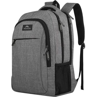MATEIN Mochila Portatil 15.6 Hombre, Mochila Ordenador Portatil, Gris Mochila Ejecutivo de Gran Capacidad, Mochila Universidad para Hombre y Mujer, Laptop Backpack para Trabajo Viajar Escolares MATEIN Mochila Portatil 15.6 Hombre, Mochila Ordenador Portatil, Gris Mochila Ejecutivo de Gran Capacidad, Mochila Universidad para Hombre y Mujer, Laptop Backpack para Trabajo Viajar Escolares