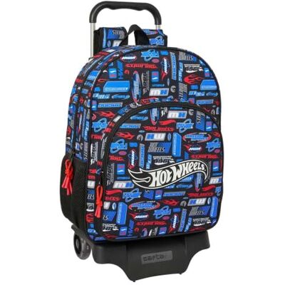Safta Mochila Grande con Ruedas Hot Wheels Compact Evolution Extraíble, Carro Incluido 85 cm, Sistema de Sujeción, Espalda y Hombreras Ergonómicas Acolchadas, Mochila Niño, Medidas 33x14x42 cm Safta Mochila Grande con Ruedas Hot Wheels Compact Evolution Extraíble, Carro Incluido 85 cm, Sistema de Sujeción, Espalda y Hombreras Ergonómicas Acolchadas, Mochila Niño, Medidas 33x14x42 cm