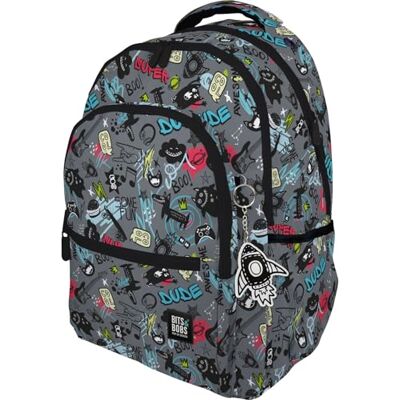 Grafoplas Mochila Escolar 3 Compartimentos, 33x46x22,5cm, 30 Litros, Bits&Bobs Awesome, Zona Acolchada para Portátil, Modelo Roomy, Ideal Vuelta al Cole Grafoplas Mochila Escolar 3 Compartimentos, 33x46x22,5cm, 30 Litros, Bits&Bobs Awesome, Zona Acolchada para Portátil, Modelo Roomy, Ideal Vuelta al Cole