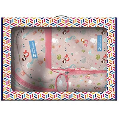 DOHE Pack Mochila, Bolsa Saco y Portatodo Redondo Aldeas Infantiles SOS Sirena DOHE Pack Mochila, Bolsa Saco y Portatodo Redondo Aldeas Infantiles SOS Sirena