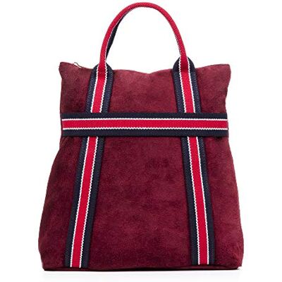 Firenze Artegiani Venusta Bolso de Cuero Ante y Lona para Mujer - Bolso Firenze Artegiani Venusta Bolso de Cuero Ante y Lona para Mujer - Bolso