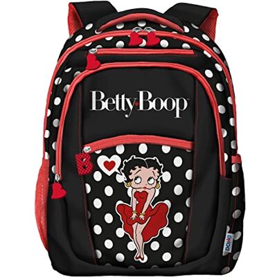 DOHE Mochila Escolar Ergonómica Capacidad 14 Litros, 6 Bolsillos, Tamaño 28x40x12 cm, Material escolar Betty Boop DOHE Mochila Escolar Ergonómica Capacidad 14 Litros, 6 Bolsillos, Tamaño 28x40x12 cm, Material escolar Betty Boop