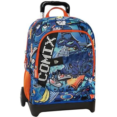 COMIX Ultra Bright, Mochila Escolar con Trolley Desmontable y Panel Led, Amplios Compartimentos, Ruedas Reemplazables, Tirantes Acolchados Ajustables, Base Preformada, 34 x 52H x 22 cm COMIX Ultra Bright, Mochila Escolar con Trolley Desmontable y Panel Led, Amplios Compartimentos, Ruedas Reemplazables, Tirantes Acolchados Ajustables, Base Preformada, 34 x 52H x 22 cm