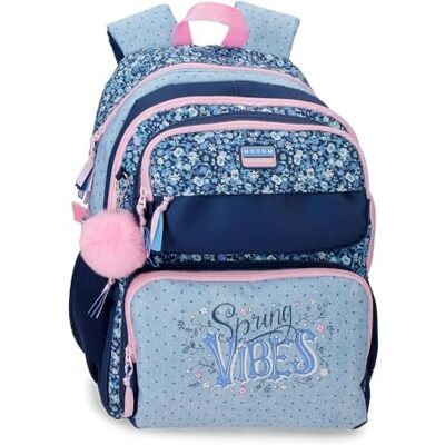 MOVOM Spring Vibes Mochila Escolar Doble Compartimento Adaptable a Carro Marino 32x45x19 cm Poliéster 27,36L MOVOM Spring Vibes Mochila Escolar Doble Compartimento Adaptable a Carro Marino 32x45x19 cm Poliéster 27,36L