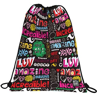 Grafoplas Grafoplás Saco con Cordones Bolsillo Exterior con Cremalleras 36x47cm Bits&Bobs Pop Up Design Street Grafoplas Grafoplás Saco con Cordones Bolsillo Exterior con Cremalleras 36x47cm Bits&Bobs Pop Up Design Street