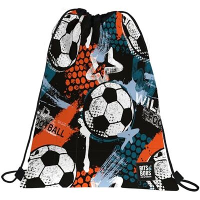 Grafoplas Saco con Cordones 36x47cm, Bolsillo Exterior con Cremallera, Bits&Bobs Pop Up Design, Wild Football Grafoplas Saco con Cordones 36x47cm, Bolsillo Exterior con Cremallera, Bits&Bobs Pop Up Design, Wild Football