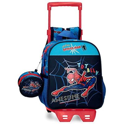 Marvel Spiderman Totally awesome Mochila Preescolar con Carro Azul 21x25x10 cms Poliéster 5,25L Marvel Spiderman Totally awesome Mochila Preescolar con Carro Azul 21x25x10 cms Poliéster 5,25L