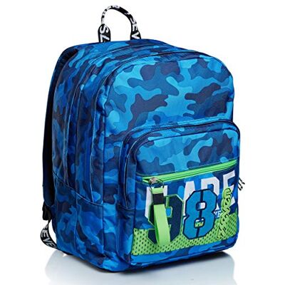 Seven Mochila Doble Compartamiento EXTRA FIT SECEN CREW, Azul Mochila de Negocio, Trabajo, Diario, Viaje, Escolares, para hombres, mujeres y adolescentes Bolso Escolar Seven Mochila Doble Compartamiento EXTRA FIT SECEN CREW, Azul Mochila de Negocio, Trabajo, Diario, Viaje, Escolares, para hombres, mujeres y adolescentes Bolso Escolar